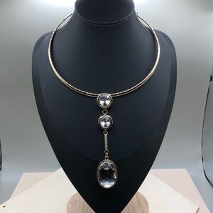 Erica Lyons Statement Style Crystal Round Collar Pendant Necklace.